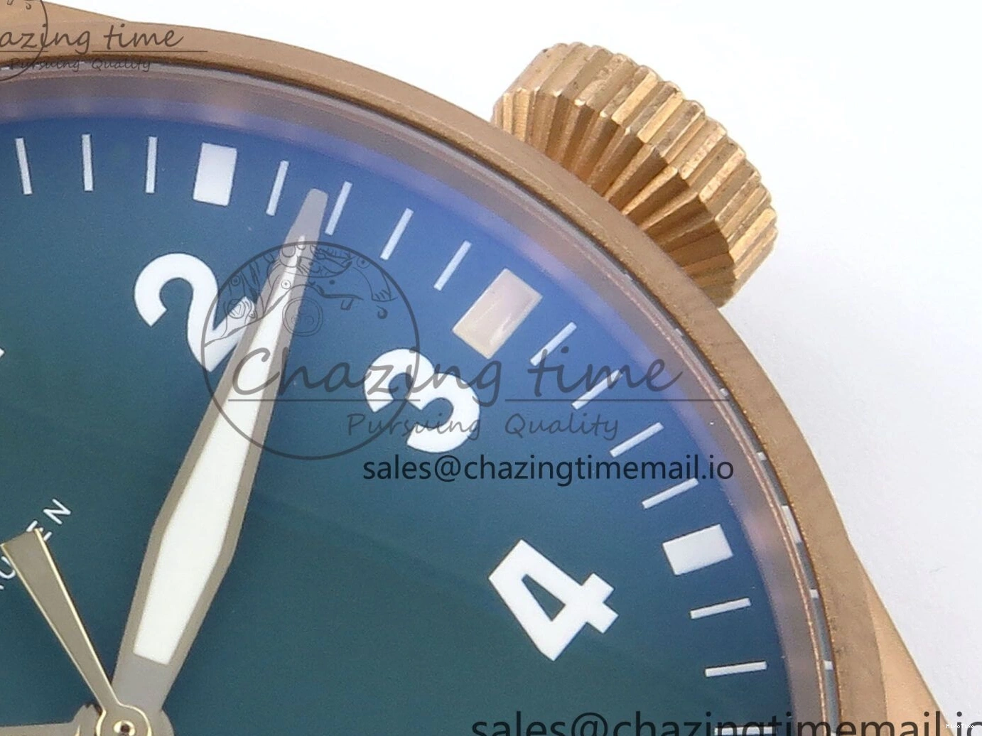 MIROTIME 0307 Durable Big Pilot IW329702 M+F 1:1 Best Edition Green Dial on Green Leather Strap MY 7006